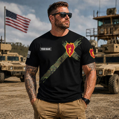 Custom Name U.S. Army  44th Scout Dog Platoon 25th Infantry Div Vietnam Veteran 3D T-Shirt