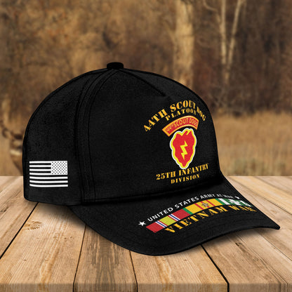 Custom Name  US Army 44th Scout Dog Platoon 25th Infantry Div Vietnam Veteran Cap