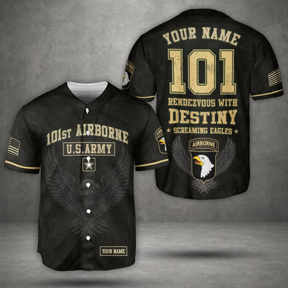 Personalized US Army 101st Airborne Division Baseball Jersey