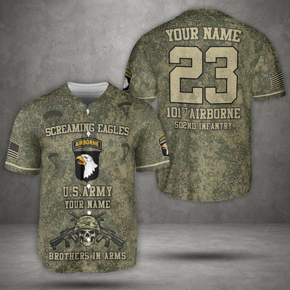 Custom Name & Number U.S Army 101st Airborne Division Baseball Jersey
