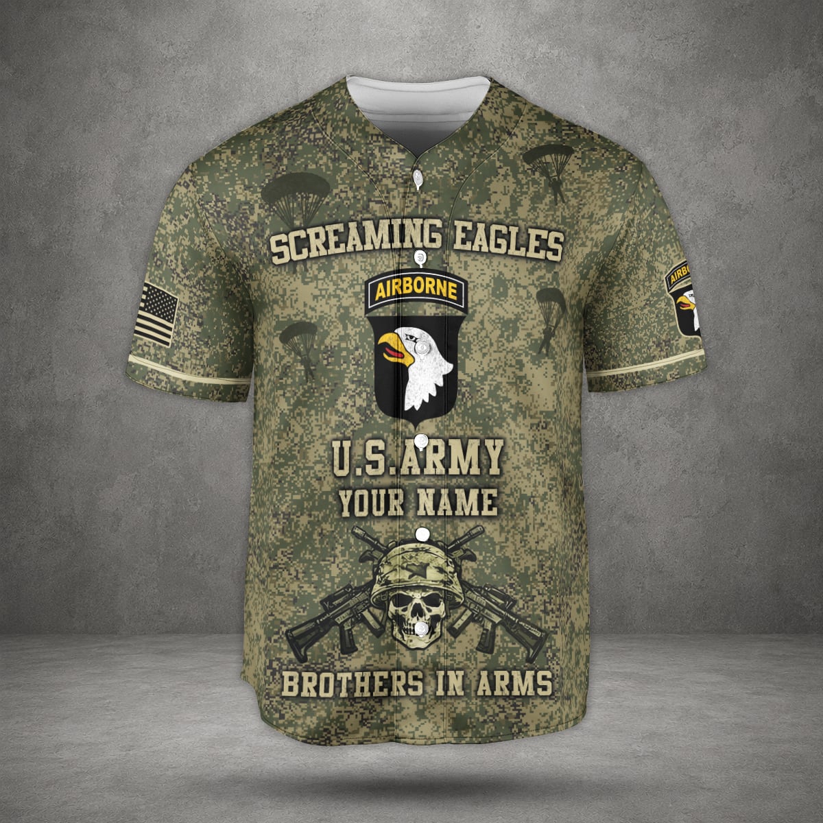 Custom Name & Number U.S Army 101st Airborne Division Baseball Jersey