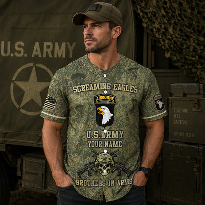 Custom Name & Number U.S Army 101st Airborne Division Baseball Jersey
