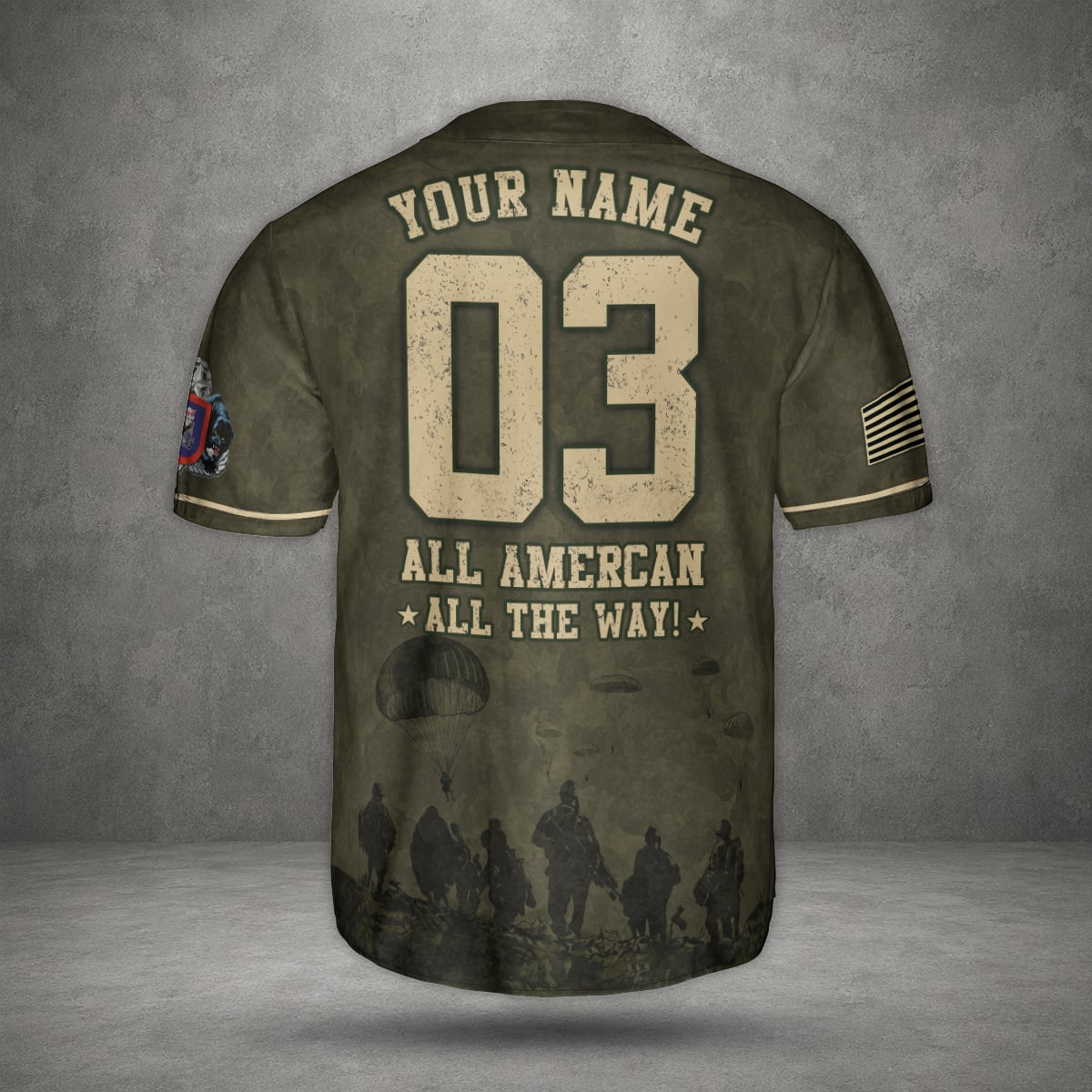 Custom Name & Number 3rd Brigade Combat Team, 82nd Airborne Division Baseball Jersey