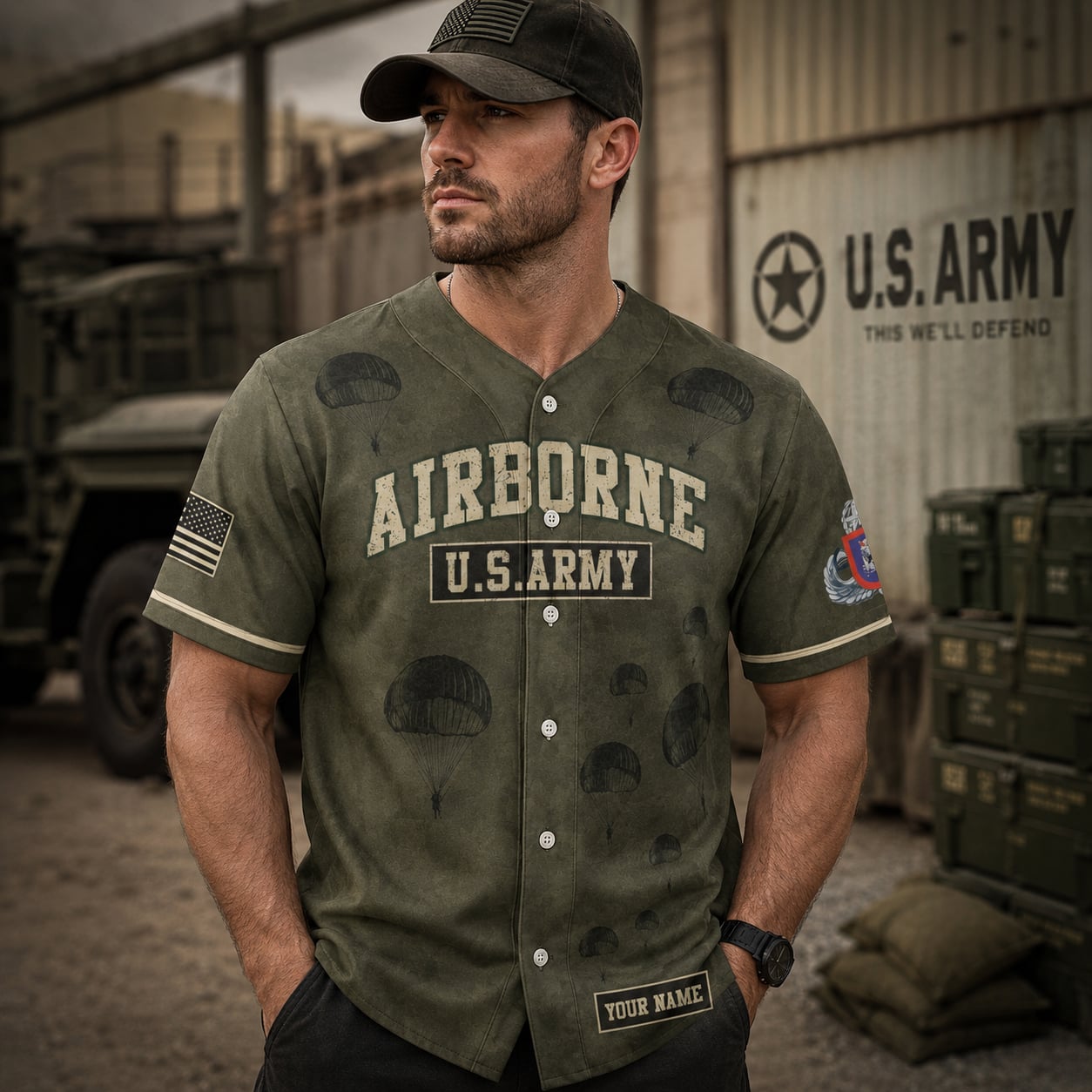 Custom Name & Number 3rd Brigade Combat Team, 82nd Airborne Division Baseball Jersey