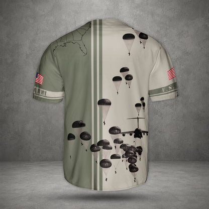 US Army Paratroopers With The 82nd Airborne Division Parachute Baseball Jersey