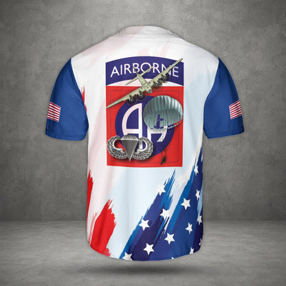 US Army 82nd Airborne National Airborne Day Baseball Jersey