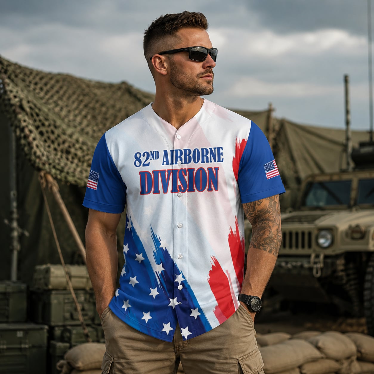 US Army 82nd Airborne National Airborne Day Baseball Jersey