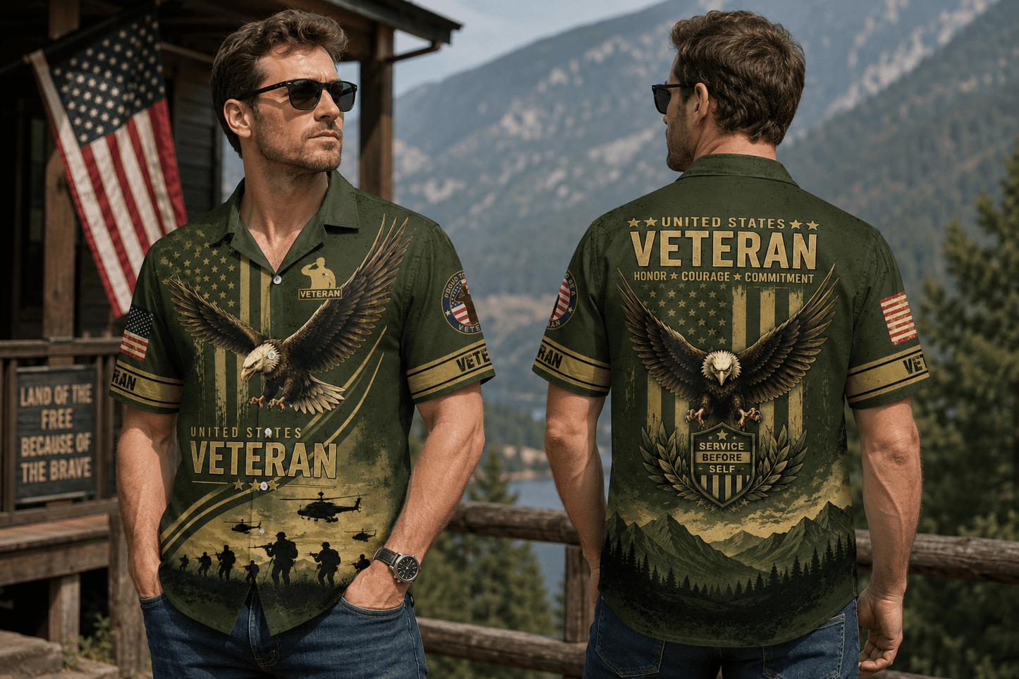 Veteran Lest We Forget Independence Day Hawaiian Shirt