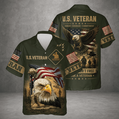 American Veteran Remembrance Day Patriotic Hawaiian Shirt