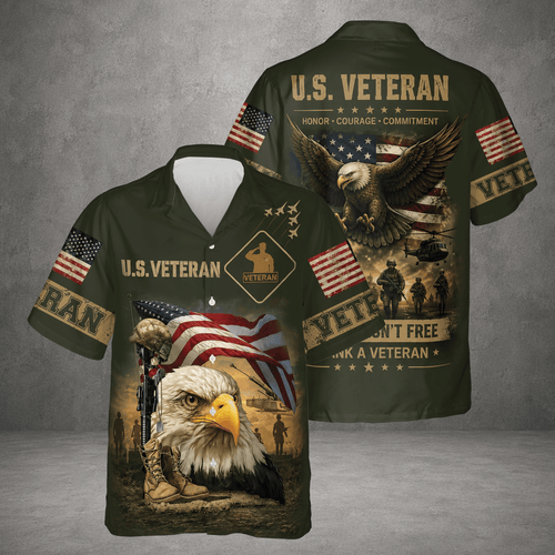 American Veteran Remembrance Day Patriotic Hawaiian Shirt