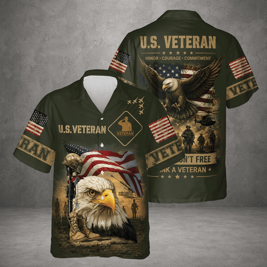 American Veteran Remembrance Day Patriotic Hawaiian Shirt