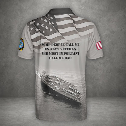 Custom Name US Navy USS Nimitz (CVN-68) Veteran Polo Shirt