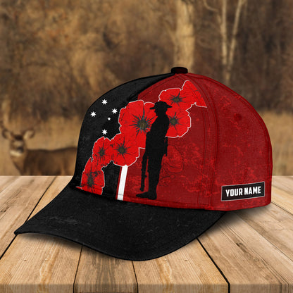 Custom Name ADF Anzac Day Cap, Personalized Lest We Forget Remembrance Veteran Hat