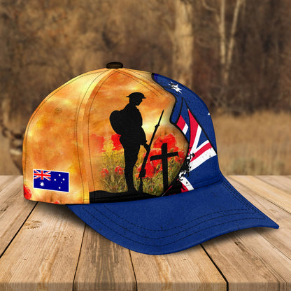Custom ADF Anzac Day Memorial Cap, Australian Defence Force Lest We Forget Hat