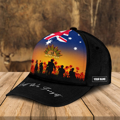 Custom Name Australian Defence Force Lest We Forget Remembrance Cap