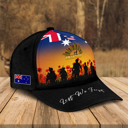 Custom Name Australian Defence Force Lest We Forget Remembrance Cap