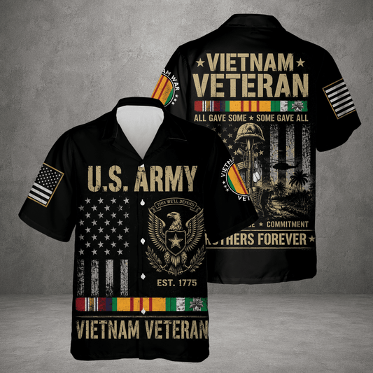 US Army Vietnam Veteran Hawaiian Shirt, Patriotic Military Aloha Shirt