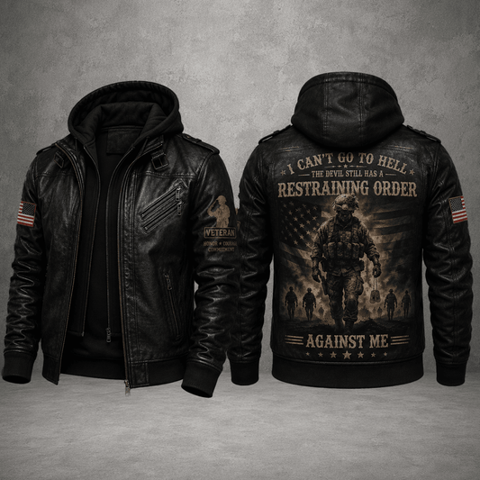 Veterans Leather Jacket For Men – Patriotic Military Leather Jacket