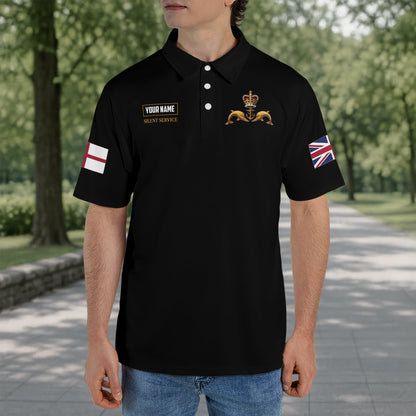 Custom Name United Kingdom Royal Navy Submarine Service Veteran Polo Shirt