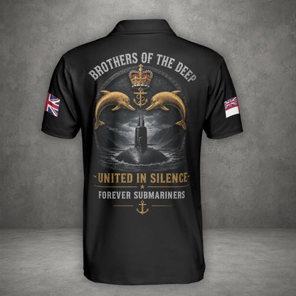 Custom Name United Kingdom Royal Navy Brothers Of The Deep Polo Shirt