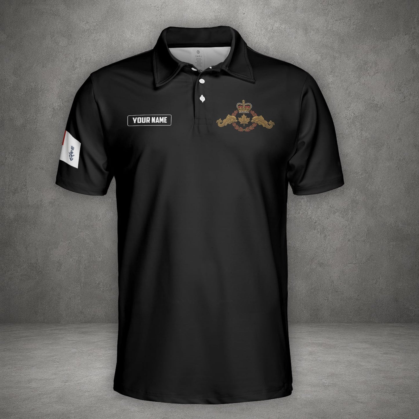 Custom Name Royal Canadian Submariner Veteran Polo Shirt
