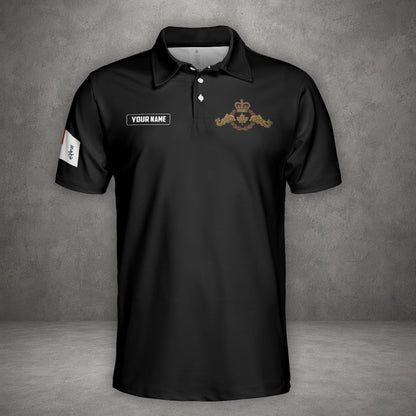 Custom Name Royal Canadian Submariner Veteran Polo Shirt