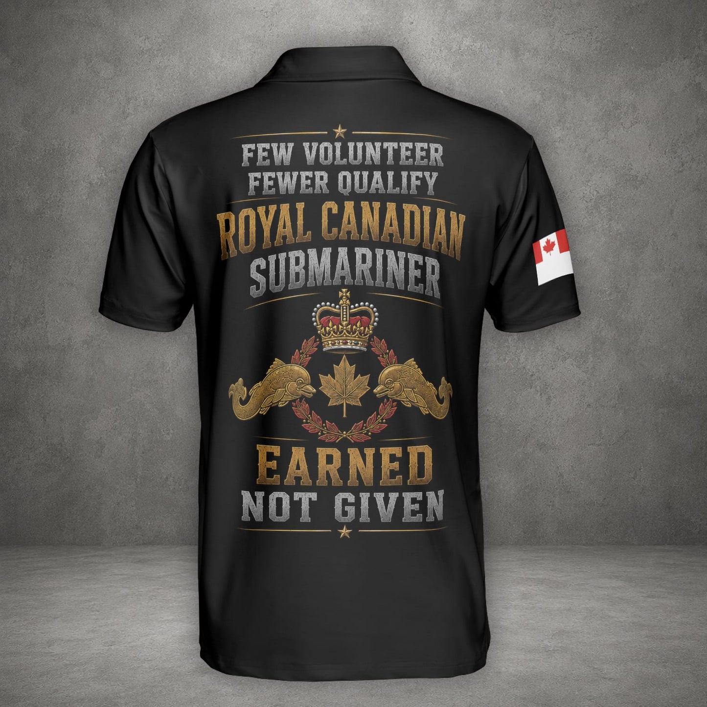 Custom Name Royal Canadian Submariner Veteran Polo Shirt
