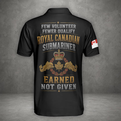 Custom Name Royal Canadian Submariner Veteran Polo Shirt