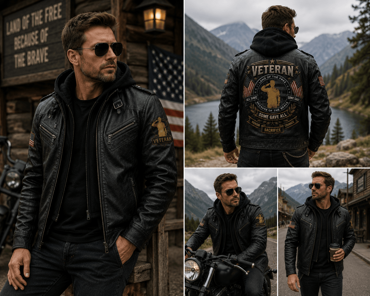 Proudly Served Veterans Leather Jacket For Men – Patriotic Military Leather Jacket
