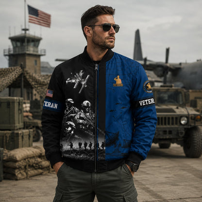 US Veteran Military Bomber Jacket, American Eagle Waterproof Jacket
