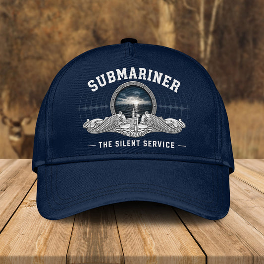 Custom Name U.S. Navy Submariner The Silent Service - Military Veteran Cap