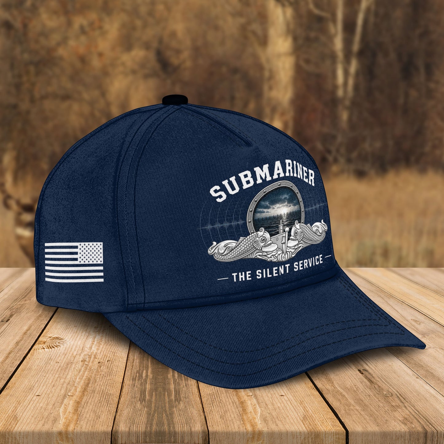 Custom Name U.S. Navy Submariner The Silent Service - Military Veteran Cap