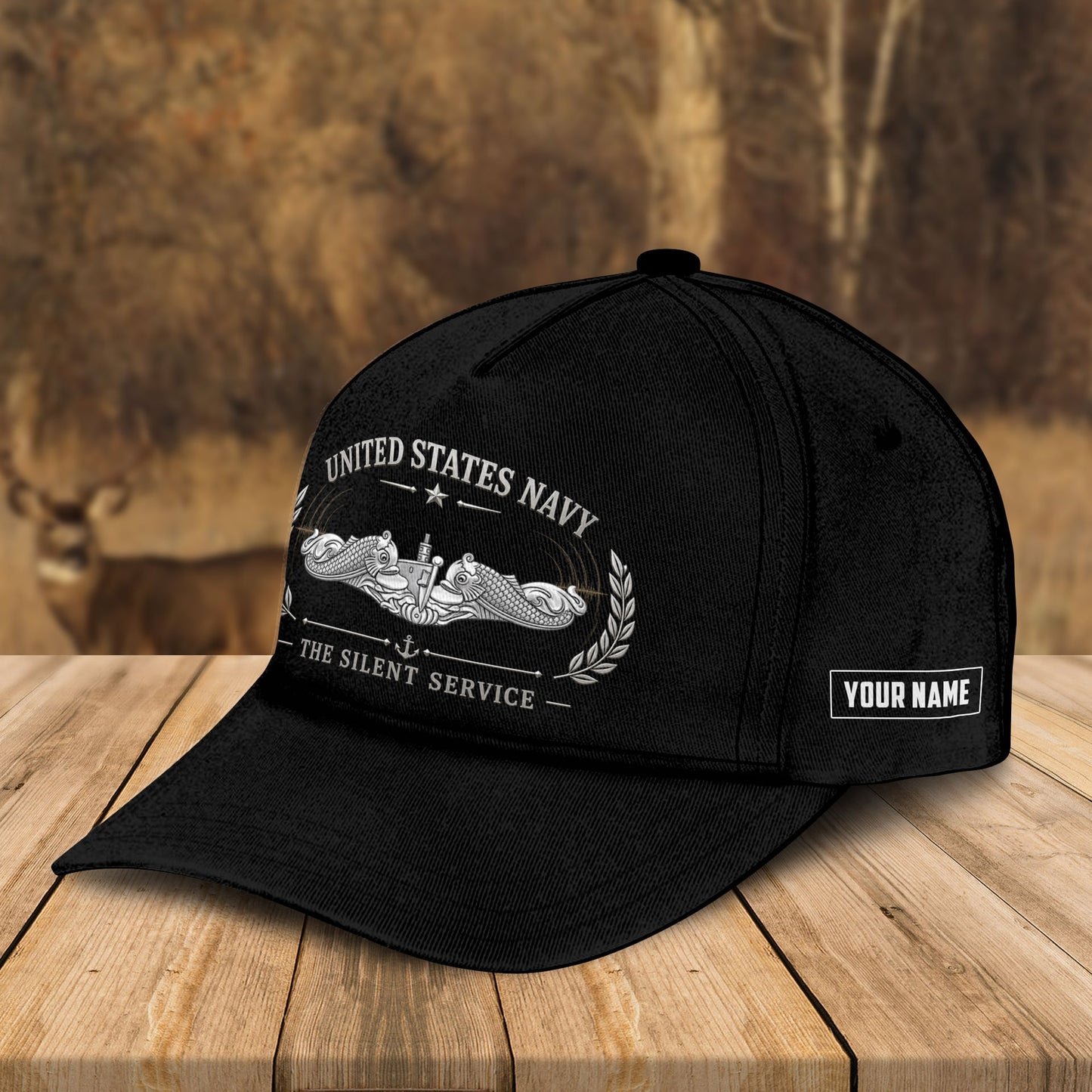 Custom Name U.S. Navy Submariner The Silent Service - Military Veteran Hat