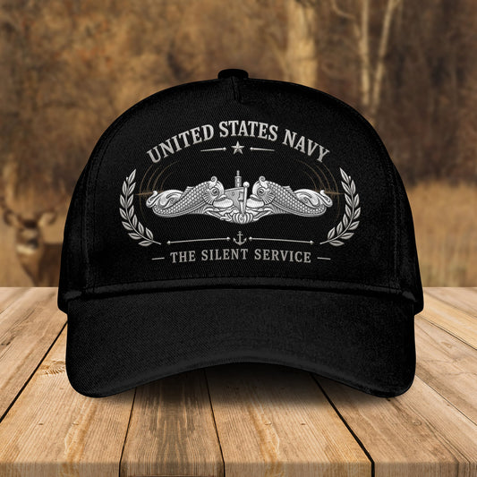 Custom Name U.S. Navy Submariner The Silent Service - Military Veteran Hat