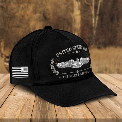 Custom Name U.S. Navy Submariner The Silent Service - Military Veteran Hat