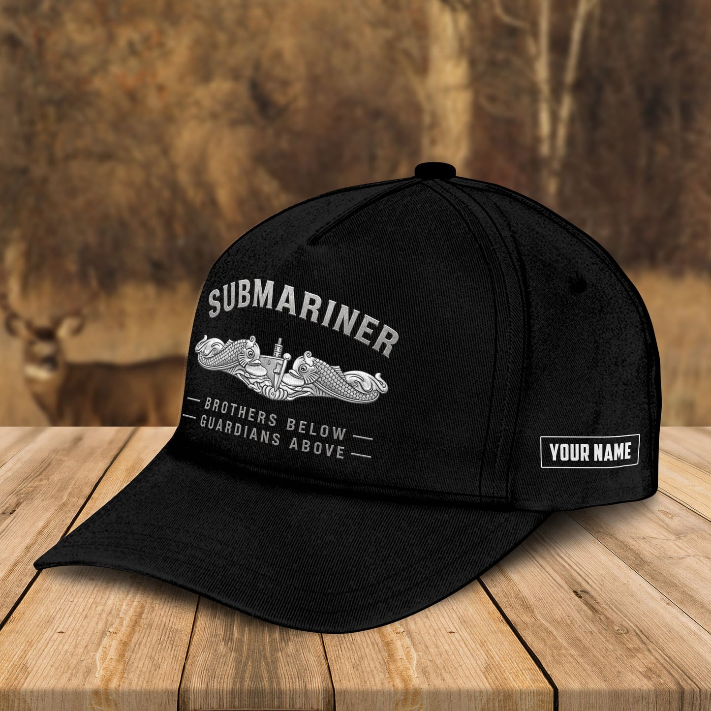 Custom Name US Navy Submariner The Silent Service  -  Military Veteran Cap