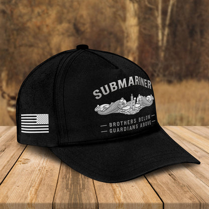 Custom Name US Navy Submariner The Silent Service  -  Military Veteran Cap