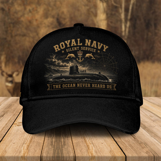 Custom Name Royal Navy Submarine - The Ocean Never Heard Us Edition Cap