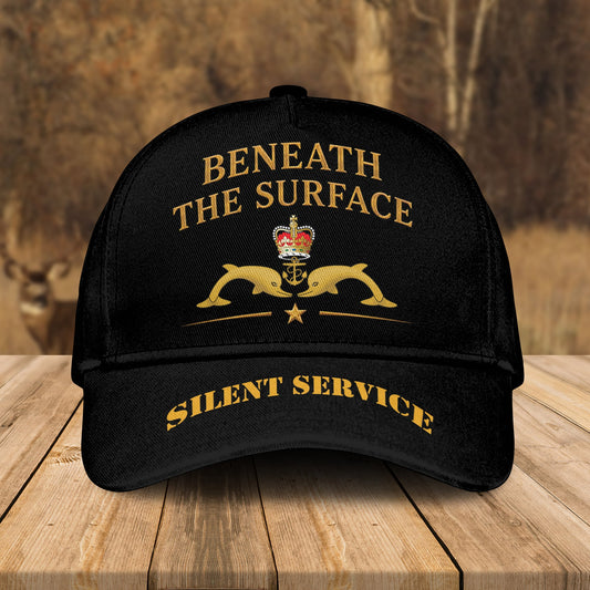 Custom Name Royal Navy Submarine - Silent Service Military Veteran Cap