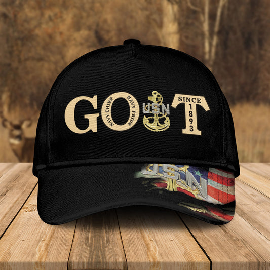 Custom Name US Navy Chief GOAT Cap