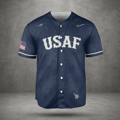 Custom Number USAF Lockheed Martin F-22 Raptor Baseball Jersey