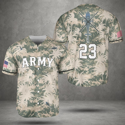 Custom Number US Army Bell OH-58 Kiowa Baseball Jersey