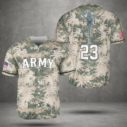 Custom Number US Army Bell OH-58 Kiowa Baseball Jersey