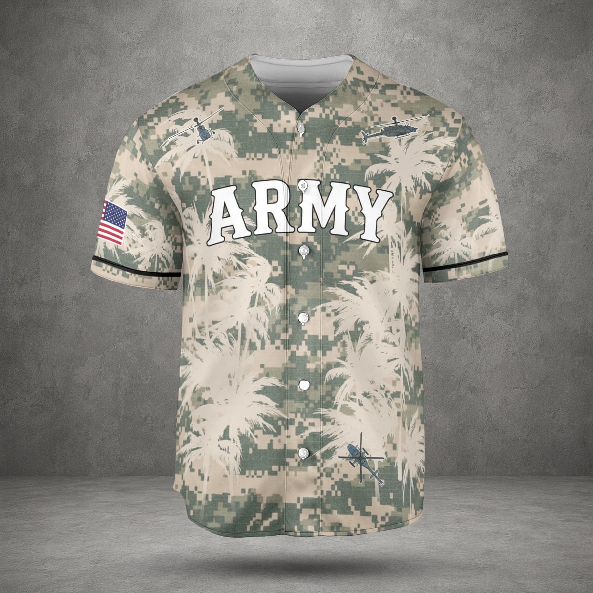 Custom Number US Army Bell OH-58 Kiowa Baseball Jersey