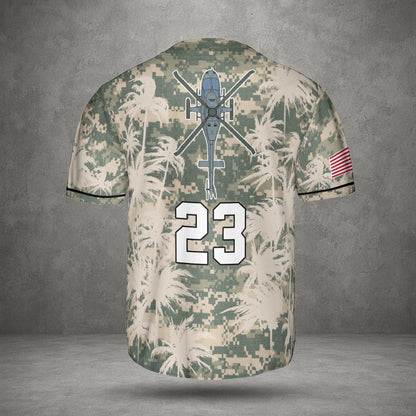 Custom Number US Army Bell OH-58 Kiowa Baseball Jersey