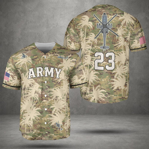 Custom Number US Army Boeing AH-64 Apache Baseball Jersey