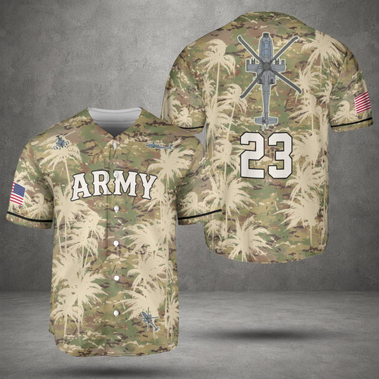 Custom Number US Army Boeing AH-64 Apache Baseball Jersey