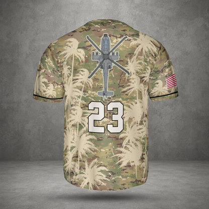Custom Number US Army Boeing AH-64 Apache Baseball Jersey