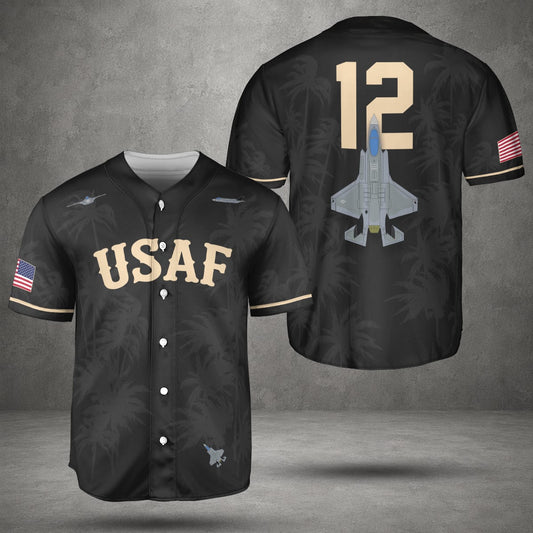 Custom Number USAF Lockheed Martin F-35 Lightning II Baseball Jersey