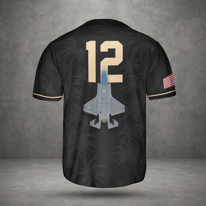 Custom Number USAF Lockheed Martin F-35 Lightning II Baseball Jersey